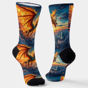 Bright Socks RANDOPIX Green Fire Dragon 0039513