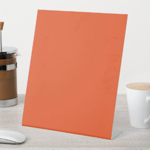 Bright Solid Orange Background Pedestal Sign