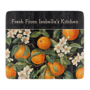 Bright Spanish Oranges Citrus Fruit & Blossom Cutting Board