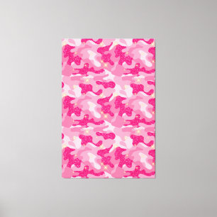 Bright Sparkle Pink Camouflage Chic Camo Glam Army Canvas Print