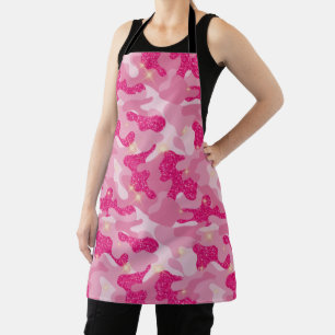 Bright Sparkle Pink Camouflage Chic Camo Lovers Apron