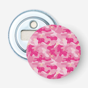 Bright Sparkle Pink Camouflage Chic Camo Lovers Bottle Opener