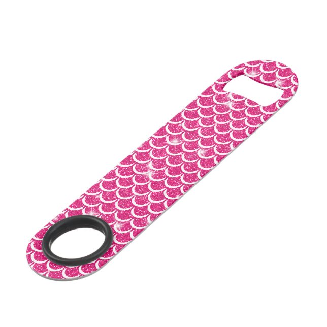 Bright Sparkle Star Pink Mermaid Scale Fishtail (Front Angled)