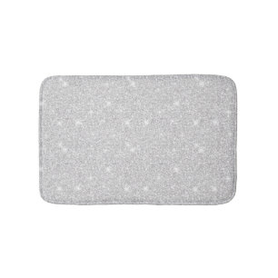 Bright Sparkle White Silver Colour Merry Christmas Bath Mat