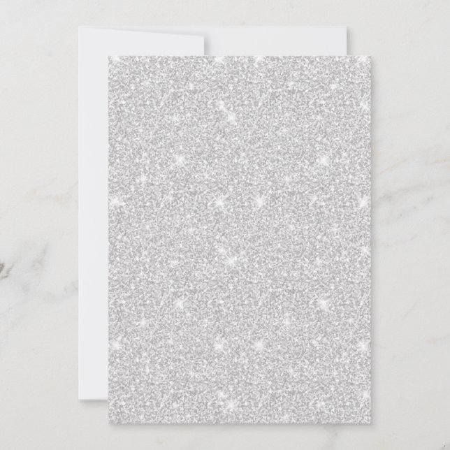 Bright Sparkle White Silver Colour Merry Christmas Invitation (Front)
