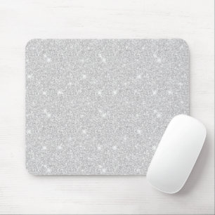 Bright Sparkle White Silver Colour Merry Christmas Mouse Pad