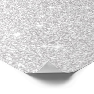 Bright Sparkle White Silver Colour Merry Christmas Poster
