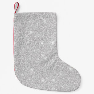 Bright Sparkle White Silver Colour Merry Christmas Small Christmas Stocking