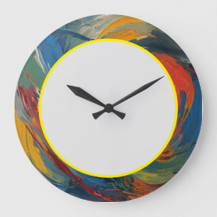 Bright Spiral Vortex Large Clock
