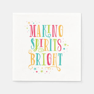 Bright Spirits Colourful Holiday Cocktail Napkin
