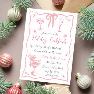 Bright Spirits Holiday Cocktail Party Invitation