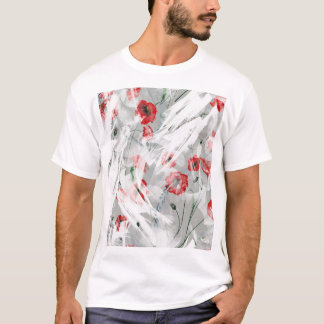 Bright Splash Red Poppy Watercolor T-Shirt
