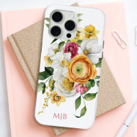 Bright Spring Floral Bouquet with Monogram