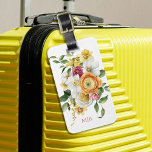 Bright Spring Floral Bouquet with Monogram Luggage Tag<br><div class="desc">A bright and beautiful spring bouquet of yellow, pink and white watercolor florals makes this feminine design pop with style. The colours exude happiness and a cheerful spirit. This design is a great choice for women, teens and girls who enjoy gardening and flowers. Personalise the text template with your monogram...</div>