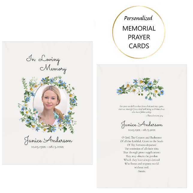 Bright Spring Flowers Catholic Funeral Prayer Card (Creator Uploaded)