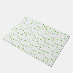 Bright Spring Green Flowers, Small Floral Print Doormat