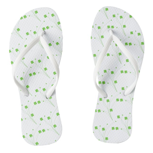 Bright Spring Green Flowers, Small Floral Print Jandals (Footbed)