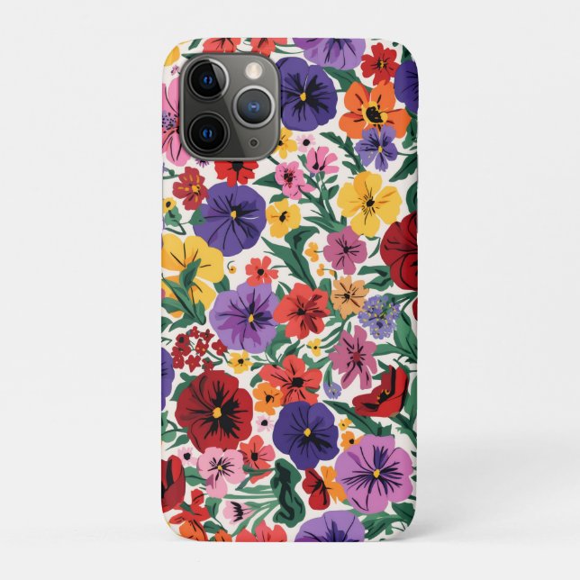 Bright Spring Pansies Floral Garden Pattern Case-Mate iPhone Case (Back)