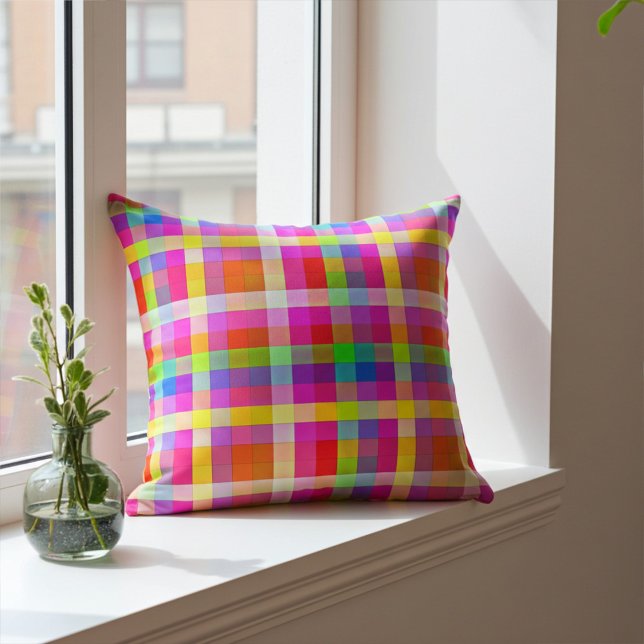 Bright Squares of Rainbow Colours Cushion (Creator Uploaded)