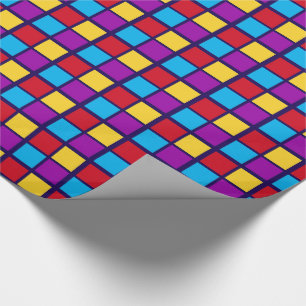 Bright Squares (with red and blue) Wrapping Paper