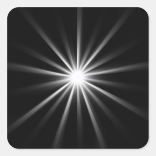 bright star in dark space square sticker