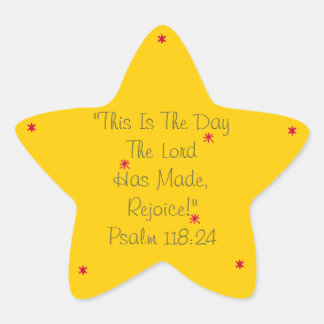 Bright star sticker verse This is the day! Rejoice