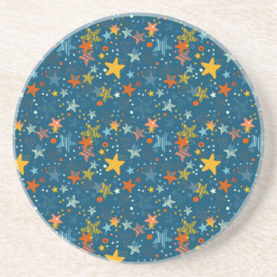 Bright stars and dots  throw pillow coaster