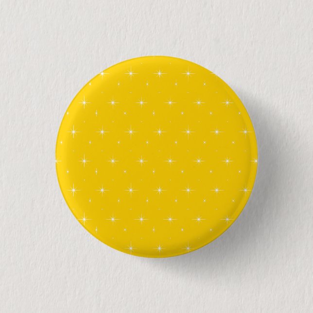 Bright Stars On Canary Yellow Pattern. 3 Cm Round Badge (Front)