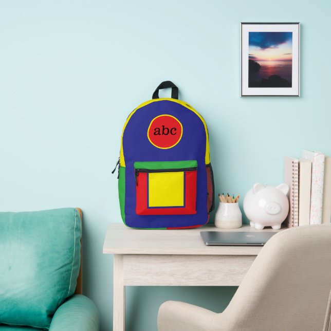 "Bright Start" Primary School Bag/Custom Monogram Printed Backpack (Insitu)