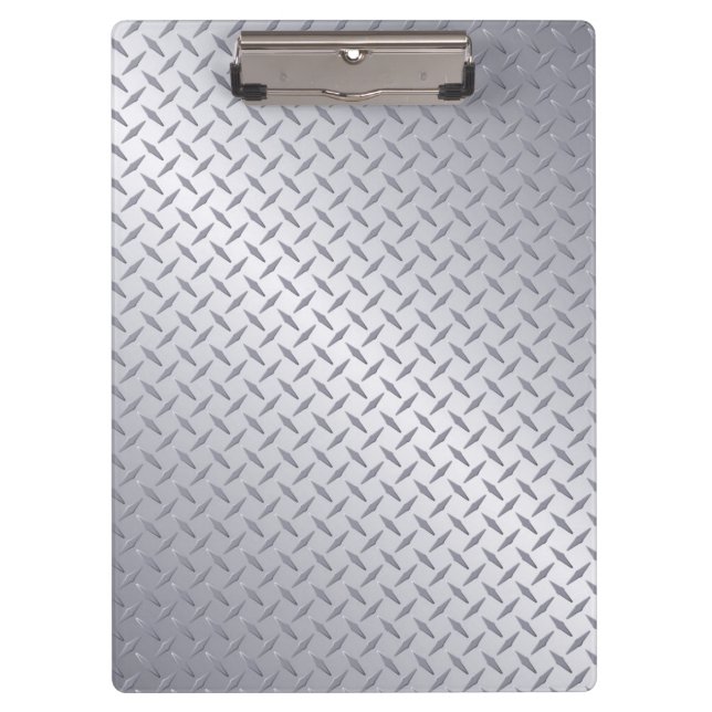 Bright Steel Diamond Plate Look Clipboard (Front)