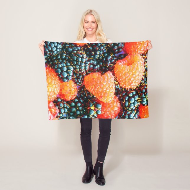 "Bright Strawberry" Cute Photo. Buy Now Fleece Blanket (In Situ)