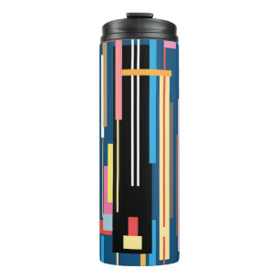 Bright Stripe Abstract Pattern Thermal Tumbler