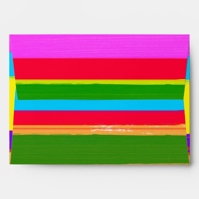 Bright Stripes Fiesta Cinco De Mayo Birthday Party Envelopes (Back (Top Flap))