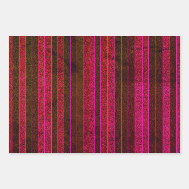 Bright Stripes Wrapping Paper Flat Sheet Set of 3 (Front)