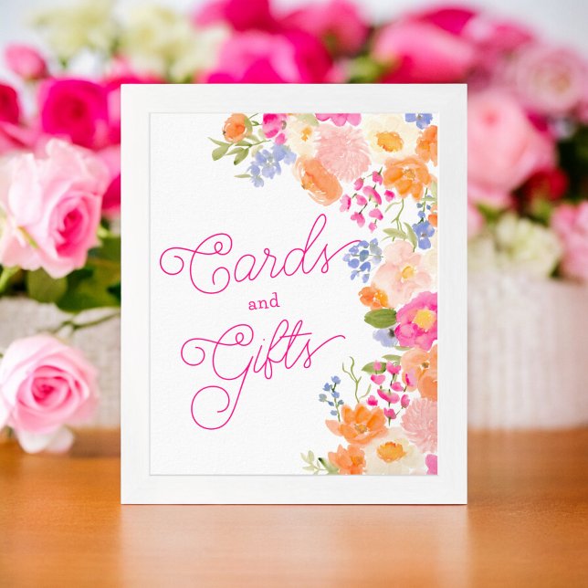 Bright Summer chic wildflowers floral bridal sign (Bright Summer chic wildflowers floral bridal sign)