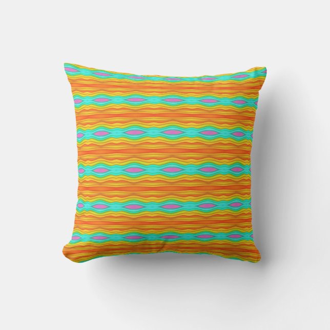 Bright Summer Coloured Abstract  Cushion (Front)