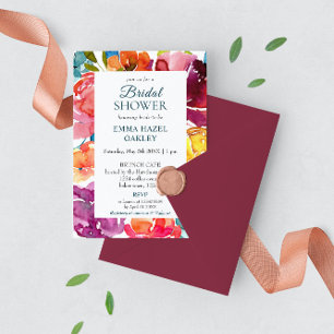 Bright Summer colourful modern Bridal Shower Invitation