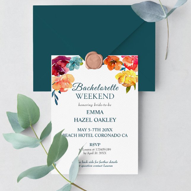 Bright Summer colourful modern Bridal Weekend Invitation (Creator Uploaded)