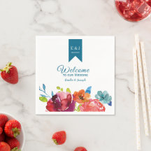Bright Summer colourful Wedding Paper Napkin