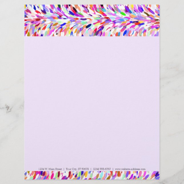 Bright Summer Colours Paint Splatter Pattern Letterhead Design (Front)