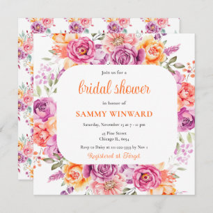 Bright Summer Flowers Bridal Shower Invitation