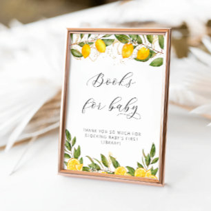 Bright Summer Lemon Baby Shower Books For Baby Pos Poster