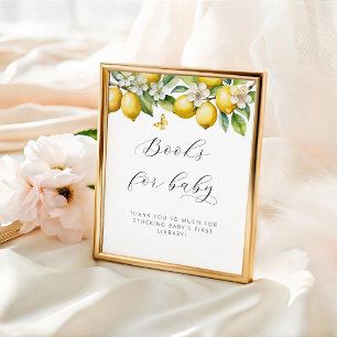 Bright Summer Lemon Baby Shower Books For Baby Poster