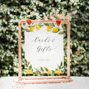 Bright Summer Lemon Baby Shower Cards And Gifts Poster