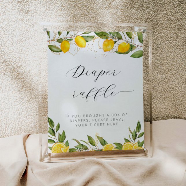 Bright Summer Lemon Baby Shower Diaper Raffle Post Poster (Creator Uploaded)