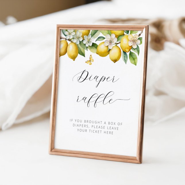 Bright Summer Lemon Baby Shower Diaper Raffle Poster (Creator Uploaded)