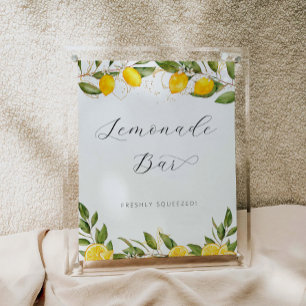 Bright Summer Lemon Baby Shower Lemonade Bar Poster