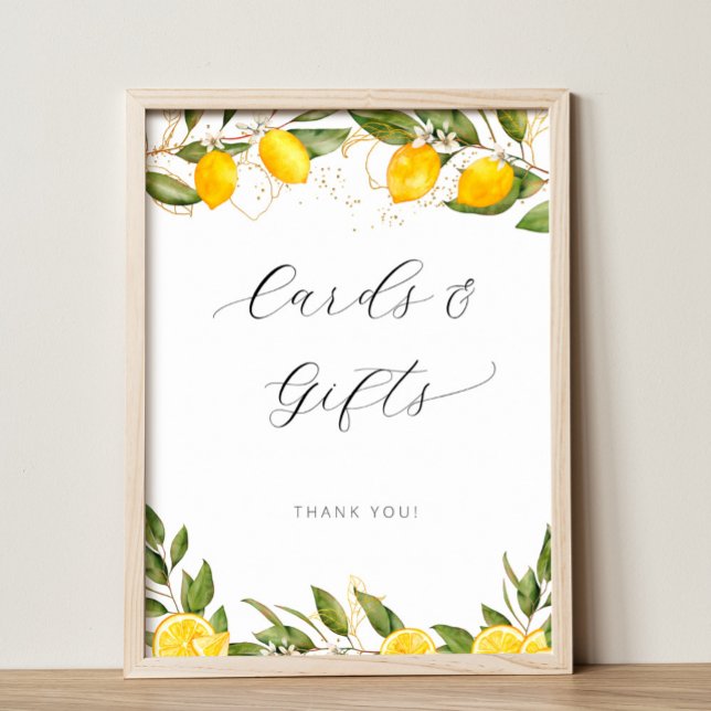 Bright Summer Lemon Bridal Shower Cards And Gifts Poster (Creator Uploaded)