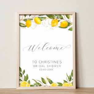 Bright Summer Lemon Bridal Shower Welcome Poster