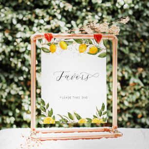 Bright Summer Lemon Citrus Bridal Shower Favours Poster